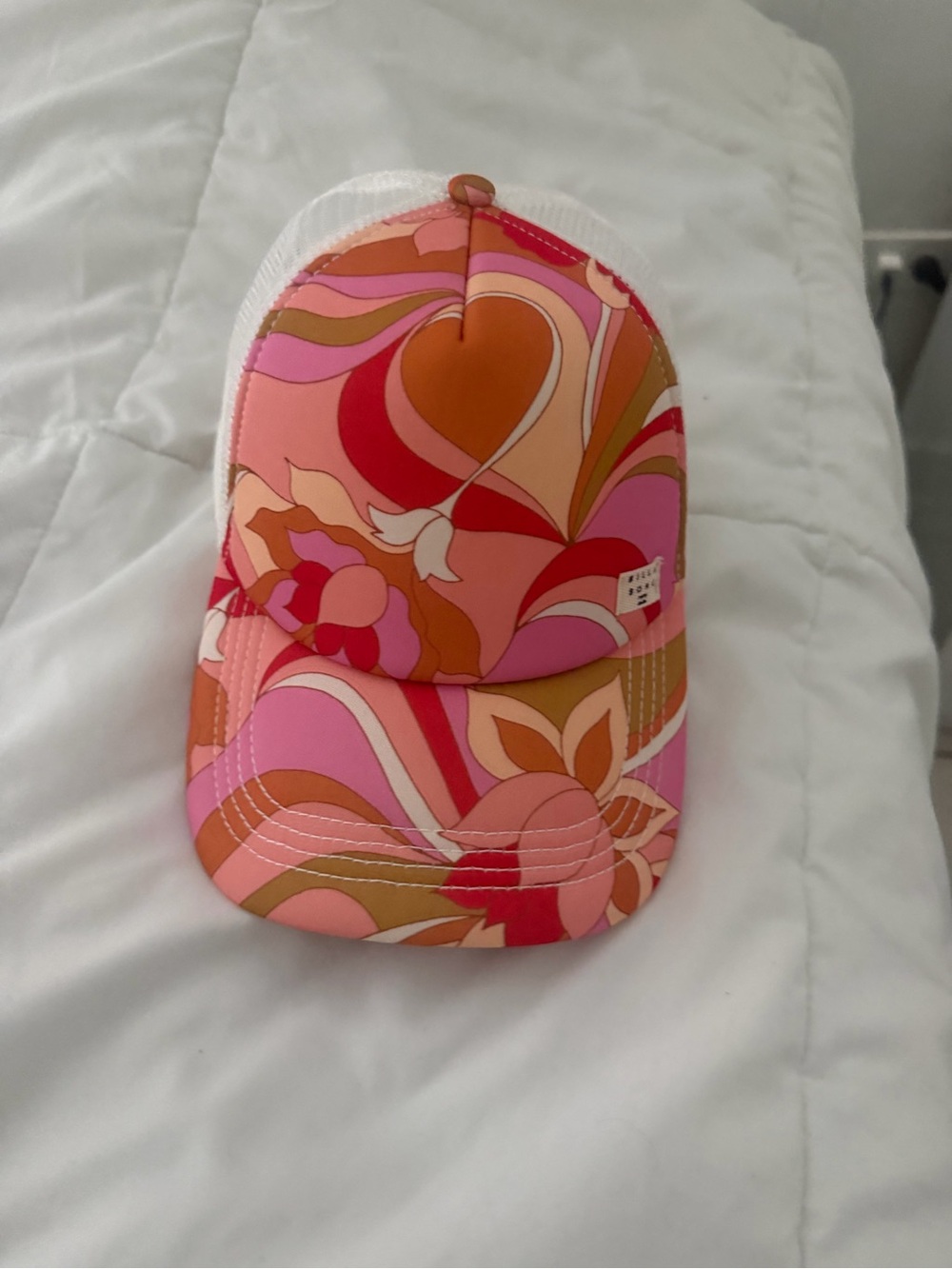 Billabong Pink Floral Print Trucker Hat